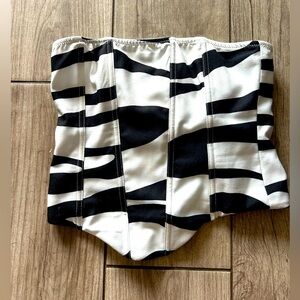 White Fox strapless corset zebra print size small
